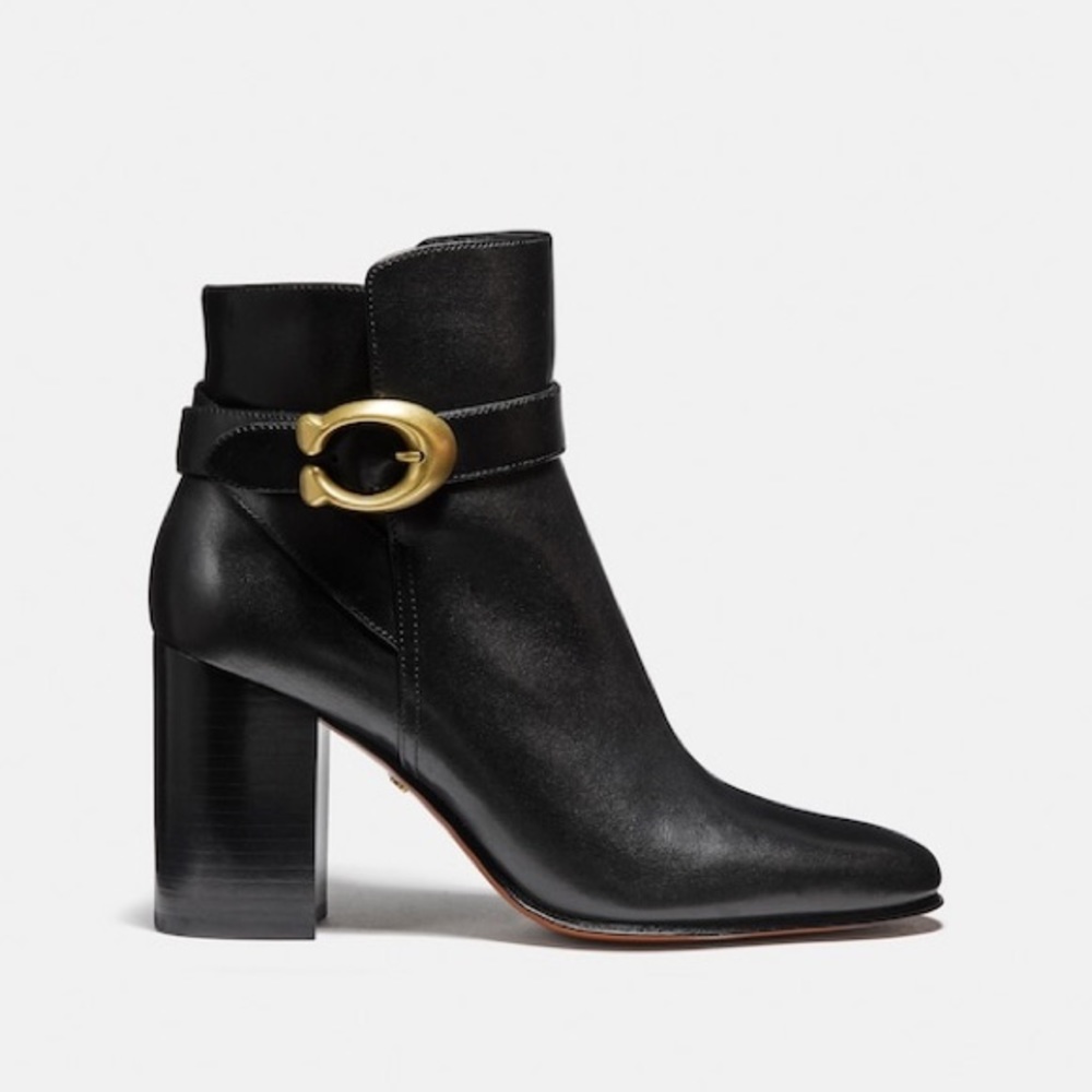 Delaney Signature Buckle Heel Bootie